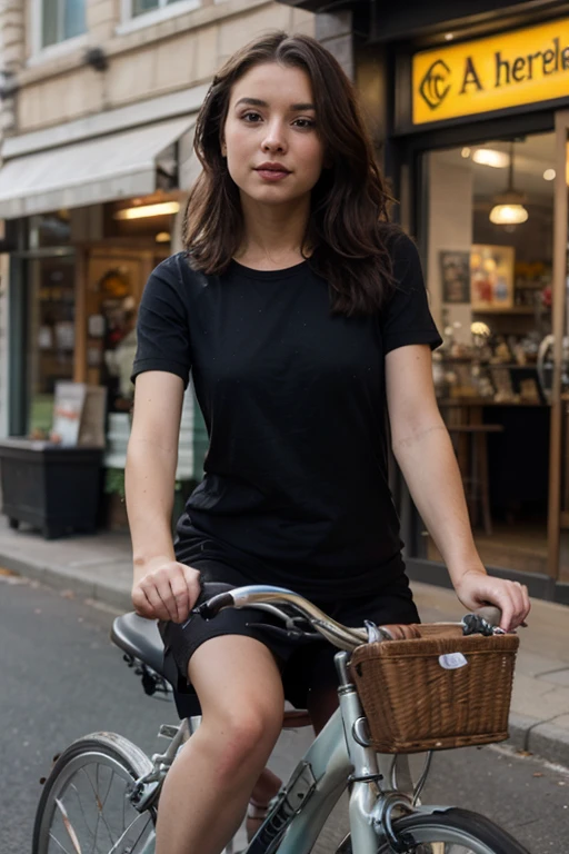 femme velo Paris flou decor