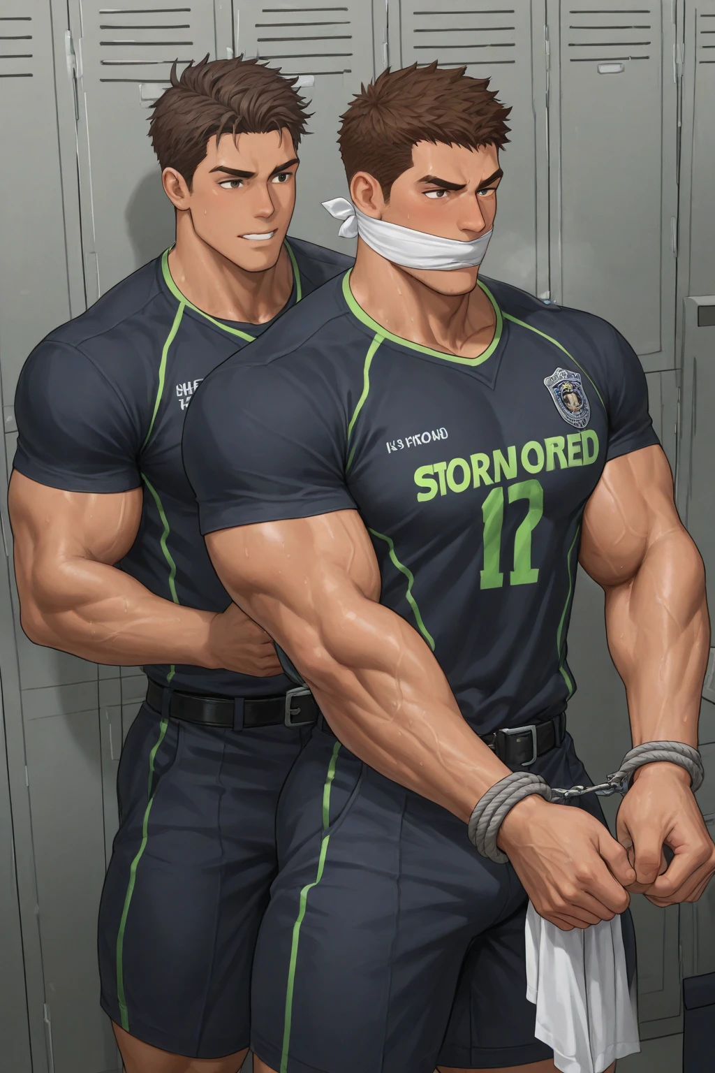(muste piece, best quality),man2:boy1,multiple boys,gaysex,1boy,1man,gaysex,1boy:18 year old boy 1man:変質者に地下室でrapeされている,copulation,slave,short black hair,black eyes,handsome like a model,jockstrap,Sweat vapor,crying face,face of dislike,crying face,fierce resistance,both hands are tied behind the back,tied up with ropes,What BDSM looks like,spread legs,first round,rope,chain,reality,rape現場,Pervert's erect penis inserted into boy's anus,copulation,The boy has a rope tied around the base of his penis to prevent him from ejaculating.,I can't ejaculate and I'm in agony,Anal sex between pervert and boy,rape,rape正確な人体描写,detailed