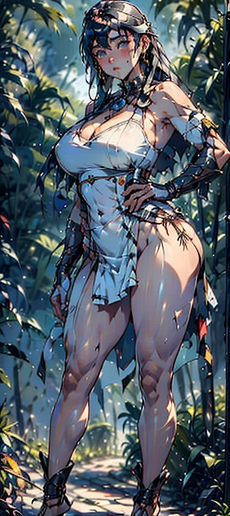 1female，25 age old，Slim，Large breasts，long leges，Big breasts Thin waist，Pornographic exposure， 独奏，（Background with：bamboo forrest，Stand in a sea of flowers，in summer） She has short blonde hair，standing on your feet，Sweat profusely，drenched all over the body，seen from the front， Twist braids， mostly cloudy sky，（（（tmasterpiece），（Very detailed CG unity 8K wallpaper），best qualtiy，cinmatic lighting，detailed back ground，beatiful detailed eyes，Bright pupils，（Very fine and beautiful），（Beautiful and detailed eye description），ultra - detailed，tmasterpiece，）），facing at camera，A high resolution，ultra - detailed），revealing breasts，Bare genitalia， Bulge，Camel toes，Raised sexy，Flushed complexion，Open-mouthed，frontage，Supergirl，elementary student（Wearing：Sailor uniform，Black socks，）nakeness，upper body photos