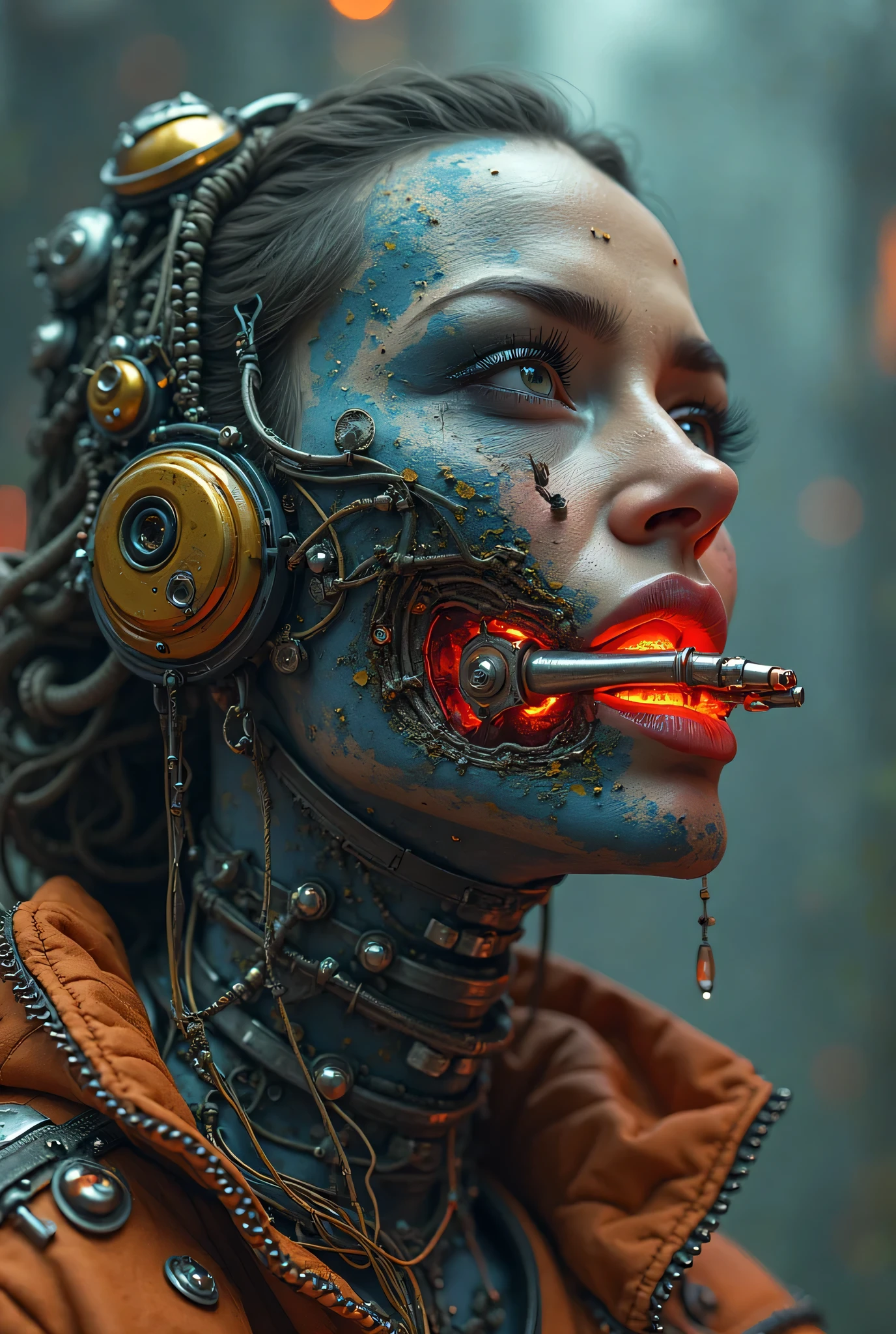 cyberpunk woman, by dzawadzki