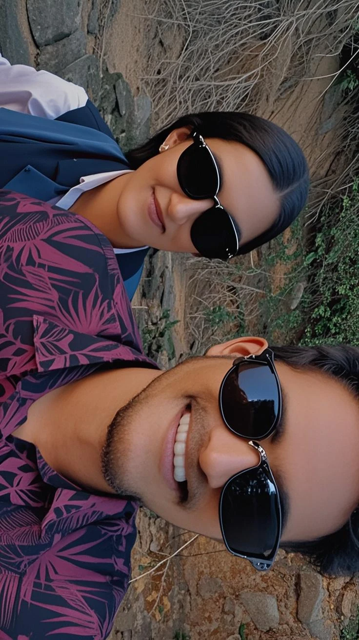 there are two people standing under colorful umbrellas in the sun, alex yanes and lisa frank, colorful picture, rainbows in the background, colorful photo, lovely couple, full of color, they are in love, full of colors, profile image, park in background, #oc, # oc, with a park in the background
