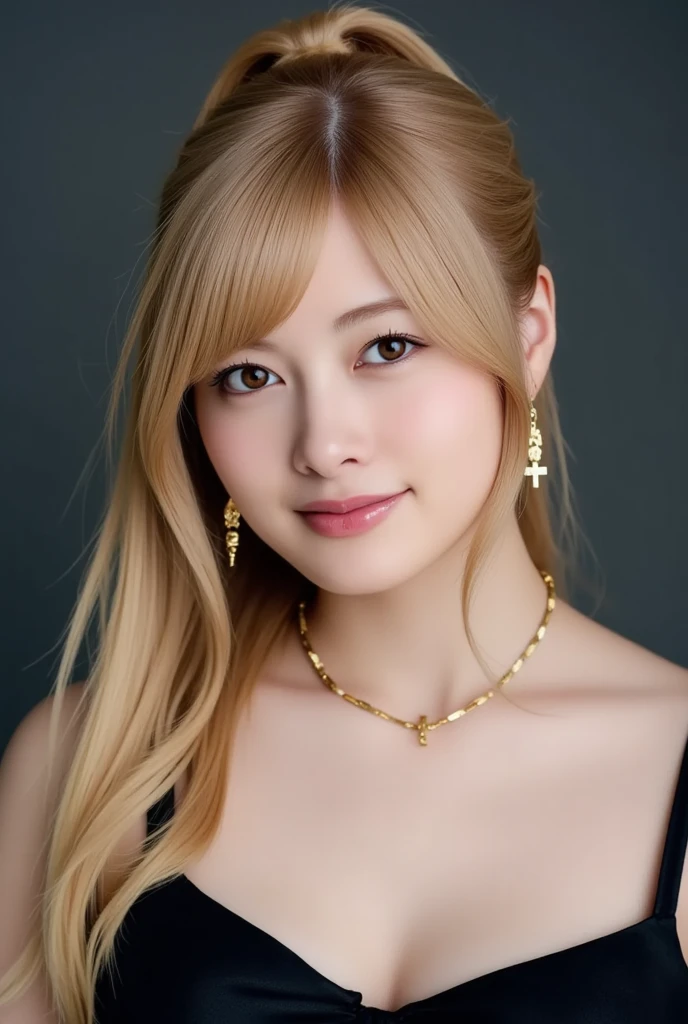 1 female, Flashy Japanese Gal, 20-year-old,((Completely naked)),((No clothes)),Double Eyes,mile, Detailed face, A sloppy smile, big ring earrings，Ring Bracelet, big flashy necklace, Rich silver eyeshadow, Gorgeous glitter makeup，Long False Eyelashes, Thick eyeliner, ((blonde, Shortcuts, Bangs hanging over the eyes:1.5))，Flashy Nails, fine grain,  Slim figure,Flat Chest, Small hips,Official Art，Highly detailed CG Unity 8k wallpaper, (masterpiece:1.0),(highest quality:1.0), photo shoot, 8k, Browsing Caution, High resolution, Kodak Portrait 400, Film Grain, Lens flare brilliance,Very low camera angle, View your audience, (Close-up face:1.3)
