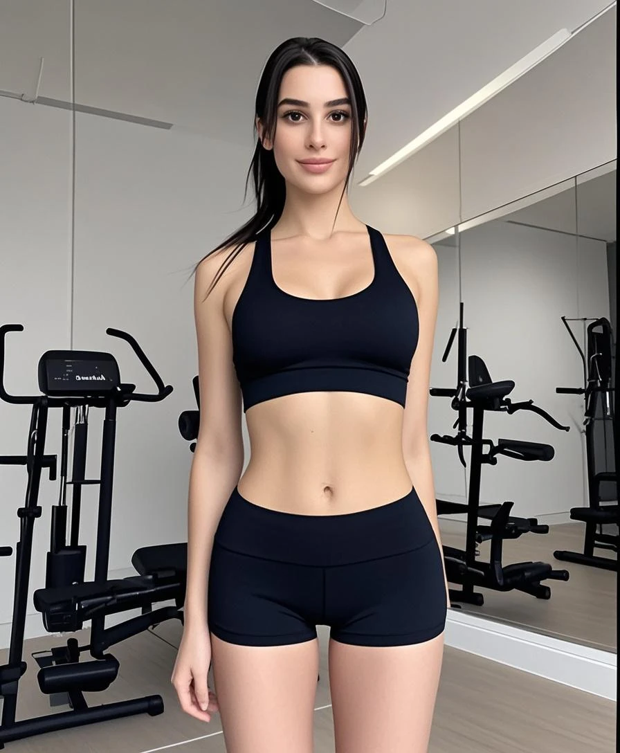 Medium chest,Sexy cute looks and cute 15 year old beautiful girl, Beautiful and sexy face,Cute, long, straight, beautiful black hair, Sexy eyes hidden behind long bangs,slightly dark skin,Slightly droopy eyes,((Fitness Gym)),((Going to the gym with coworkers)),More than one personいる風景 ,((Fitness Gymウェア)),Please wear leggings or shorts underneath,((treadmill)),More than one person,exposed nipples,Lost shorts,Defeated Spats,embarrassed face,Panties visible,Streaks in panties,Big bulge from panties,Spread your legs apart,like the real thing,real,realistic