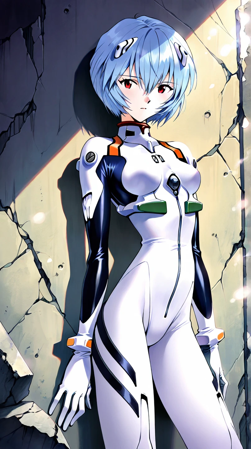 ((Highest quality, 8k wallpaper)),(masterpiece, Highest quality),Very detailed,High resolution,(Official Art:1.3),(((Anime screenshots,Black outline))),One girl,alone, Break mer1,(Rei Ayanami {Neon Genesis Evangelion,}1.2),masterpiece, best quality, outdoor, 1girl, Solo,red eyes,short hair,blue hair, (White plug suit:1.4), skin tight,(Tired look, A look of regret, Struggled, Half-closed eyes, fear, humiliation, Frightened, anxiety:1.3),(((Covered in sweat, Mass sweat, Sweating profusely,steam:1.7))), (looking back,kneeling, hands on floor:1.8), (Dirty Costume with mud,gym storeroom:1.5)(((sweat,Sweatdrop,flying Sweatdrops, sweating profusely,wet,wet clothes,wet hair,messy hair))),
