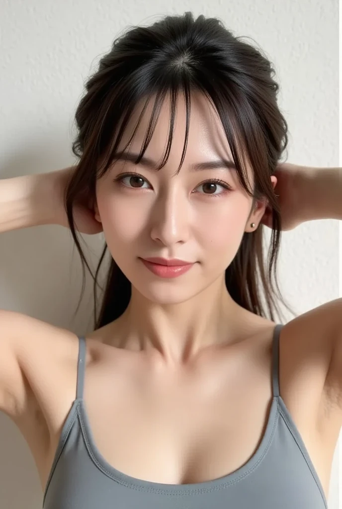 1girl, overflow, (big breasts), (curvy body: 0.8), uncut, angel face, delicate face, backlight, light, (smiling expression: 1.2), (heavy makeup: 1.3), (perfect female figure), (sharp focus: 1.4), (realistic wet skin: 1.6), (wet body: 1.3), delicate eyes, (curved body: 0.8), (black long ponytail: 1.2), (microbikini), dark eyes, best quality , Ultra High Resolution, (Realisticity:1.4), (Wet Skin), (Camera Focus on Full Body), (POV from below), Hetero, (pureerosface_v1:0.6)