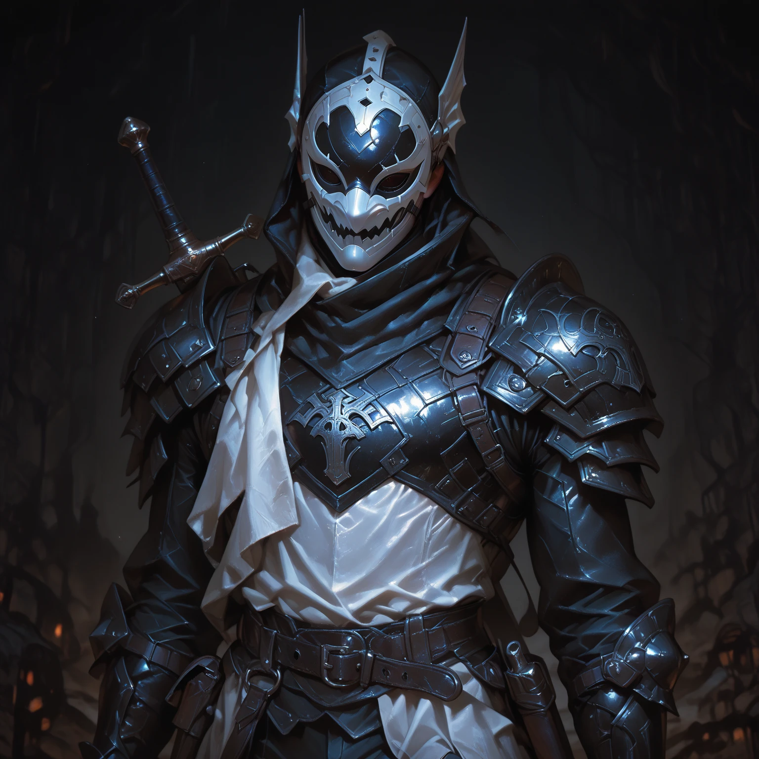 (extremely detailed 8k wallpaper), a medium shot photo of scary Grim dressed as a brown masked mud supervillain in an armour made of brown glowing stones from marvel, theme, intricate, high detail, dramatic, old scary building with ice spikes in the background