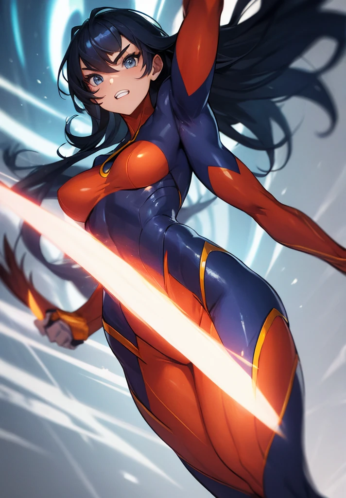 ultra-detailed, Explicit, Beautiful body, Beautiful Nose, Beautiful character design, perfect eyes, perfect face, ultra highres, 4K, beautiful legs, perfect legs, perfect anatomy, Nice hands, Perfect hand, Masterpiece, Best Quality, Highly detailed, illustration, absurdres, street fighter, doll suit, shadaloo doll, dollsuit, expressionless, blank eyes, looking at viewer, red gloves, emotionless, black latex, corrution, mind control, female combatant, full body, hypnotized, unhappy trance, full body suit, ribbed bodysuit, both arms at side, obey, perfect female body, extremely glossy latex, hypnosis, hypnoLora, empty eyes, Mind control device, poses, submissive_pose, Slave, hat, necktie, stand up straight, standing, standing at attention, hat, necktie, belt, latex, ribbed bodysuit, thighhighs, garter belt, Fighting Stance, military, thigh boots, 1girl, solo, saluting, military, military saluting, nazi saluting, extending the right arm from the shoulder into the air with a straightened hand, Tsuzaki Aoba, Jinki: Extend, blue eyes, black hair, long hair