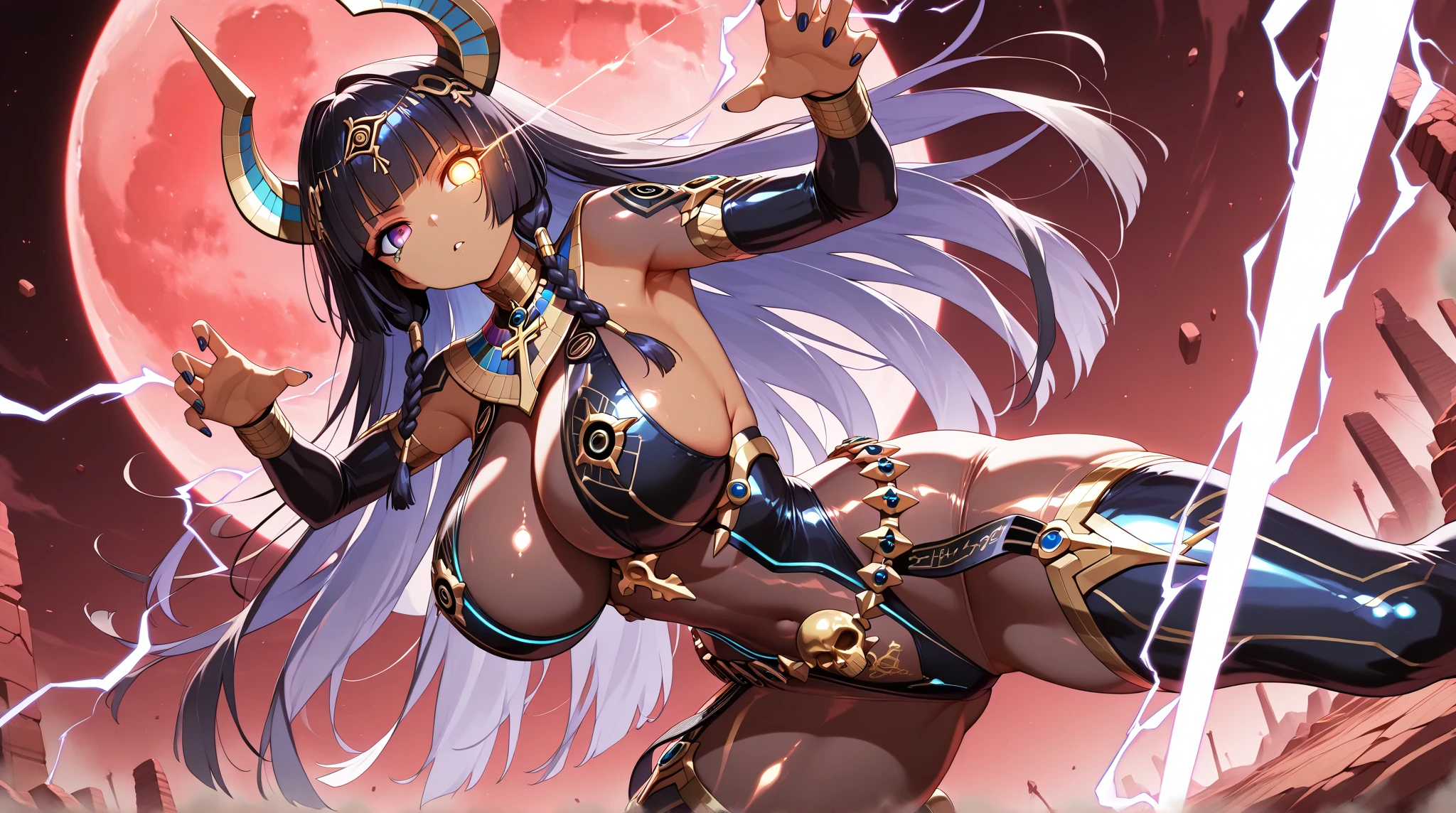 ((((((outstretched hands, out stretched fingers, outstretched arms)))))) black hair, bare shoulder, red eyes, very long hair, cleavage, large breasts, dress, showgirl skirt, high-leg, cleavage cutout, tiara, bare thighs, gauntlets, bare shoulder, bare nails, bare fingers, bare hands, good hands, best hands, Correctly aligned fingers, extremely detailed hands and fingers, ultra detailed hands and fingers, super detailed hands and fingers, perfect female hands and fingers, biologically accurate hands and fingers, (((4 fingers and 1 thumb accurate hands and fingers))), beautiful hands and fingers, hands and fingers drawing, human hand and fingers, perfect arrangement of fingers, detail focus hands, detail focus fingers, perfection hands, better hands, adult face, fearless face, (((both arms, two arms, both hands, two hands))), super fine illustration, masterpiece, masterwork, by famous artist, official art, ultra high res, best quality, high quality, Hand, detailed, perfect, perfection , hands, both hands is Thumb and index finger and middle finger and ring finger and little finger, even hands, panties, thighhighs, symmetrical bangs, gleaming skin, oil skin, shiny skin, wet skin, sweat, rouge, exquisite, beautiful,cg unity 8k wall paper, perfect face, ultra detailed beautiful face, perfect nose, perfect mouth, clear eyes, light eyes, perfect eyes, symmetrical eyes, even eyes, 16k, absurdres, perfect body, perfect anatomy, perfect proportion, perfect arms, perfect torso, symmetrical hands, symmetrical arms, open arms for viewer, extremely detailed cg,