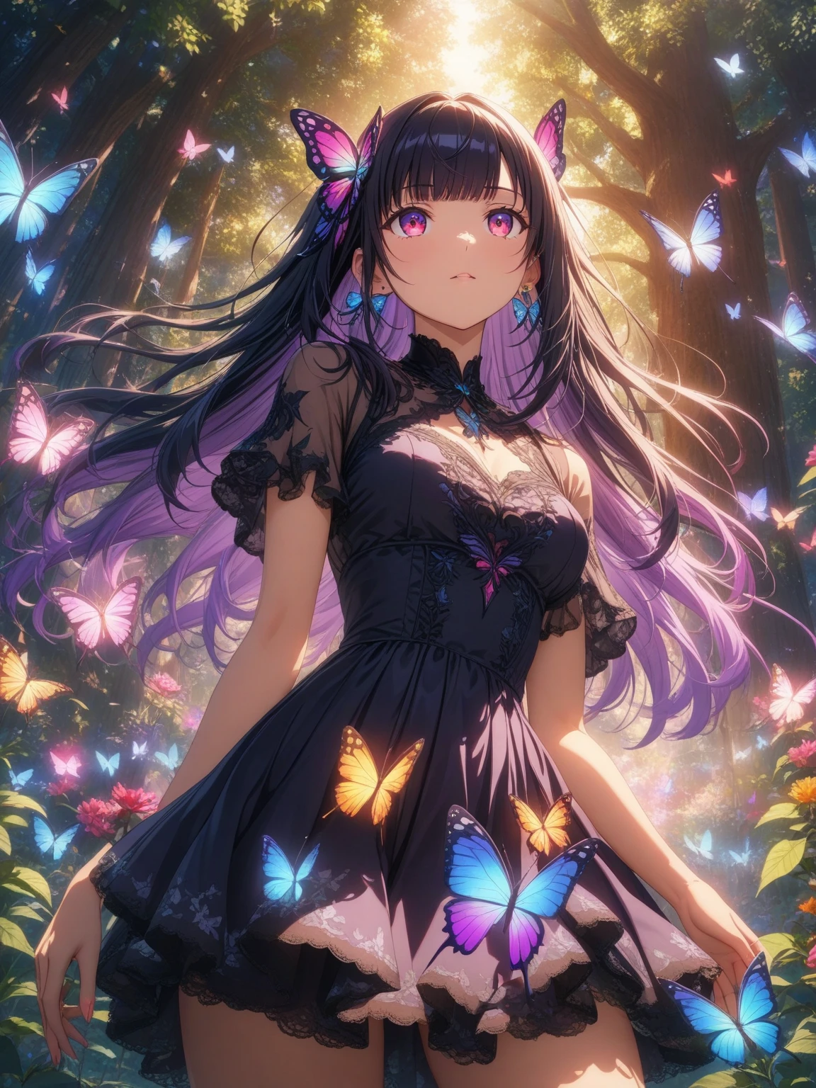 1girl,fairy, butterfly wings, beautiful clothes, (high resolution, high detail, best quality),
alone, medium breasts