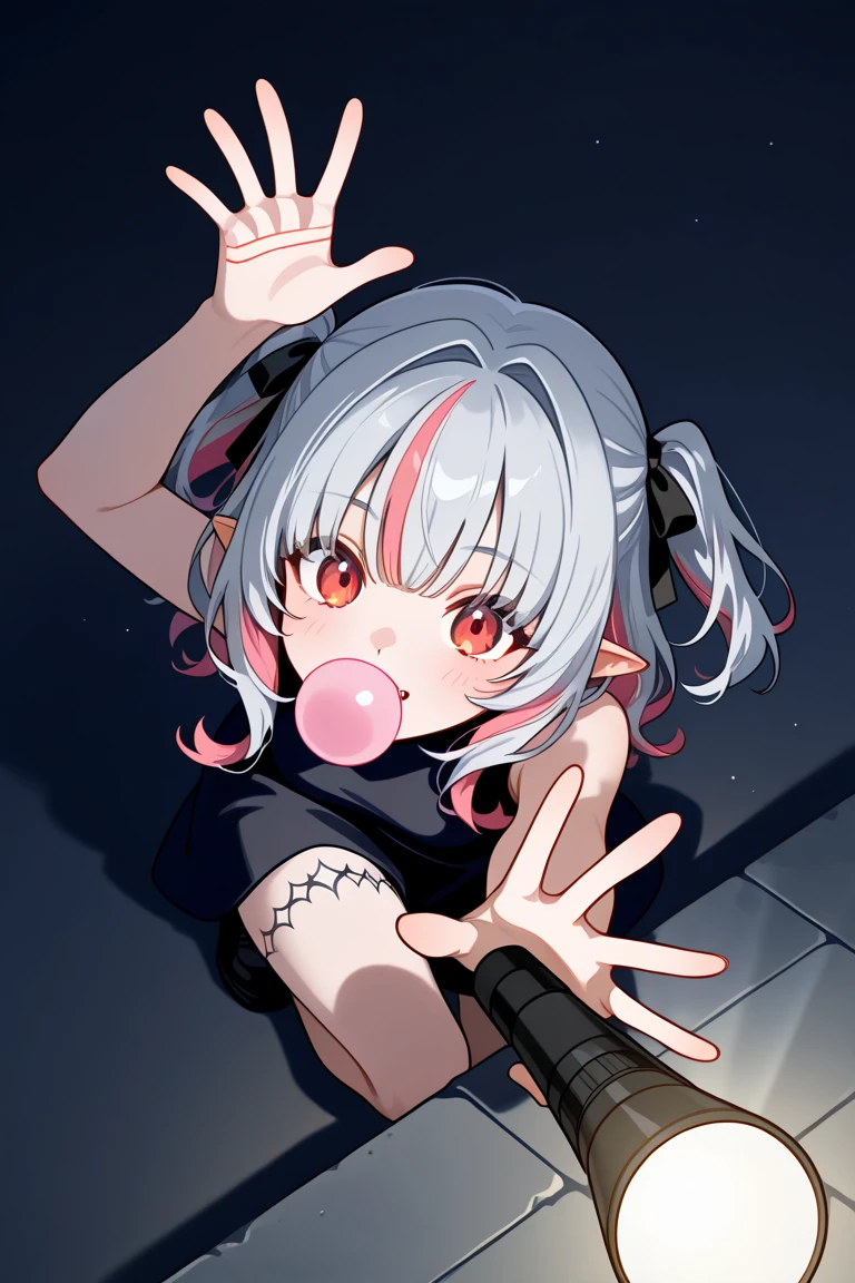 The girl is wrapped in tentacles、Tentacles stripping off clothes.,controlled,bound,Tentacles touching the chest,Fox Ears,Full Color, Long white hair, red Eyes ,chest,eyeliner, Please open your mouth wide,Get help,Immerse in water,Wet clothes, See through,Short skirt,red, open air, night,On all fours