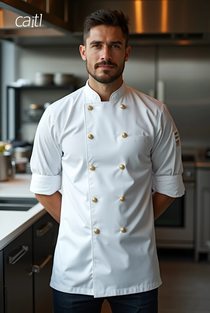 A sexy indian male chef cooking food, wearing apron,but his ass is visible , handsome face