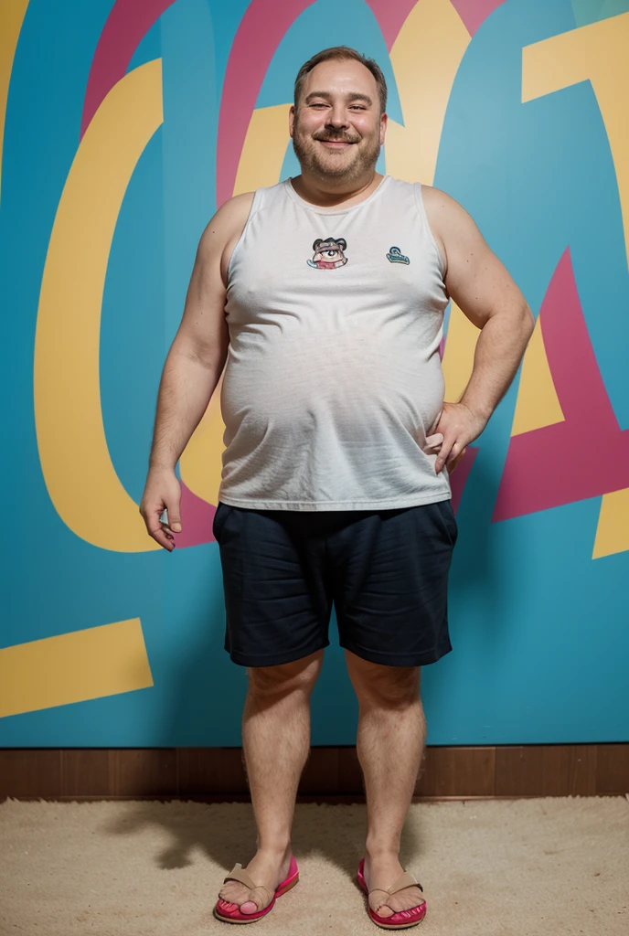 ((highest quality)), ((masterpiece)), (detailed), Perfect Face、Shaved head、若い日本people、Muscular、Fat body、Big guy、smile、white small swimsuit、Emphasize the chest、Thick legs、Thick arms、Thick neck、naked、have power、Big guy性器による膨らみ、Sitting and spreading your crotch、At the gym、Men2people、Raising his armasculine body、