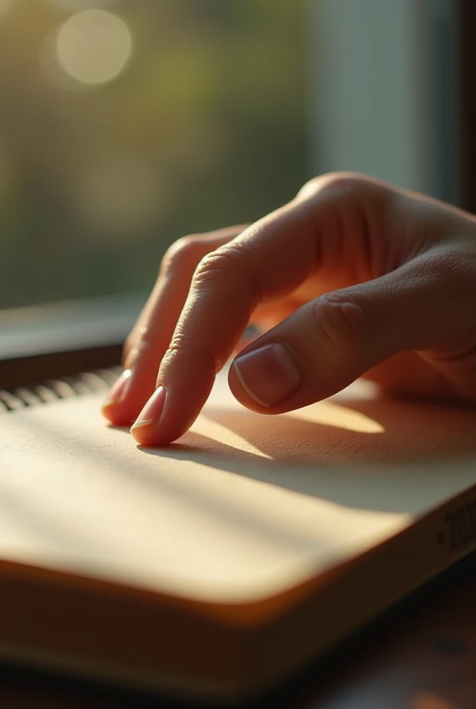 Beautiful hands、nail、Place your hands on the desk、Back of hand