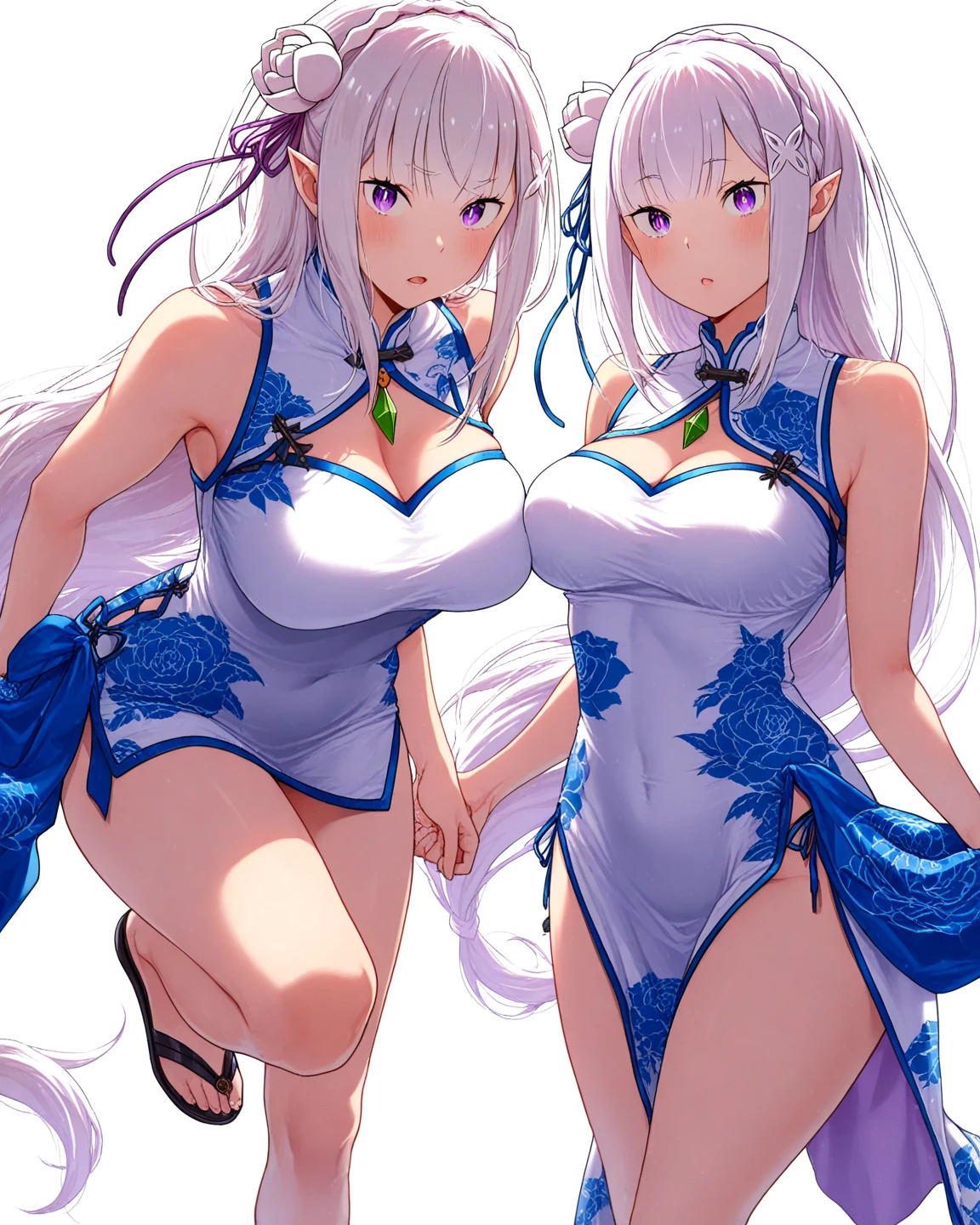 (masterpiece, best quality:1.2), 1girl, solo, white hair, black gloves, hand up, black stockings, indoors,smirk