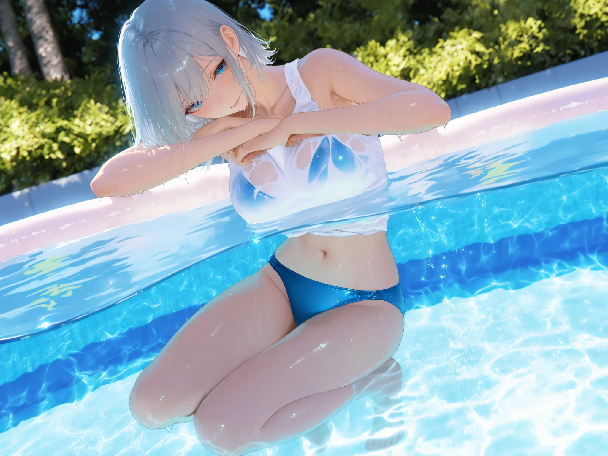 anime, Style, 1 girl in a blue bikini, on the beach in the night(best quality, 4k, 8k, high resolution, obra-prima: 1.2), ultra-detailed, (realista, fotorealista, foto-realista: 1.37) colorido com vibrantes cores, soft lighting