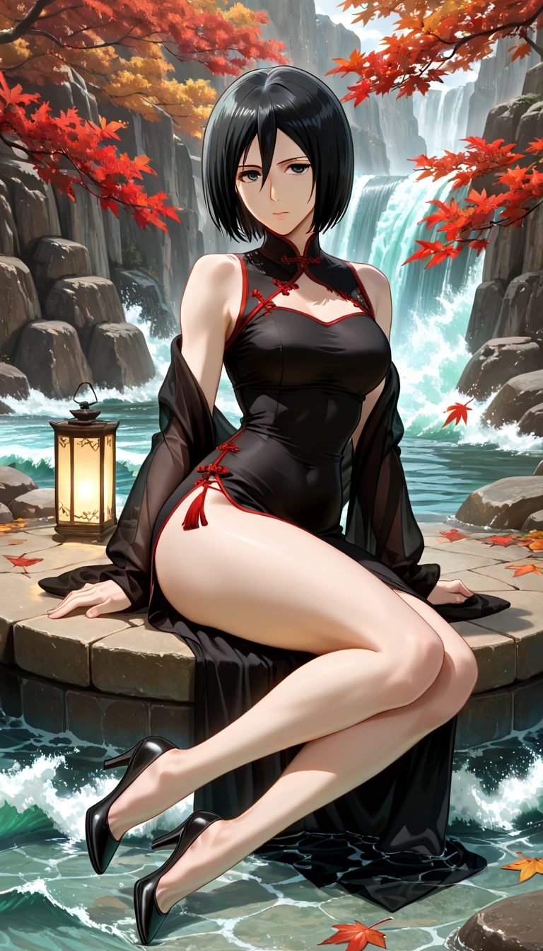 (face focus:1.5),(1girll:1.7),(solo:1.5).(view the viewer:1.4). NSFW.bob cuts. (skinny:1.7). (Slim legs:1.6) . orgasm.Short black skirt.hot onsen. (Big breasts:1.7). Black hair. Sweat. steam. (paizuri:2.0). (cum on breast:1.4).topless