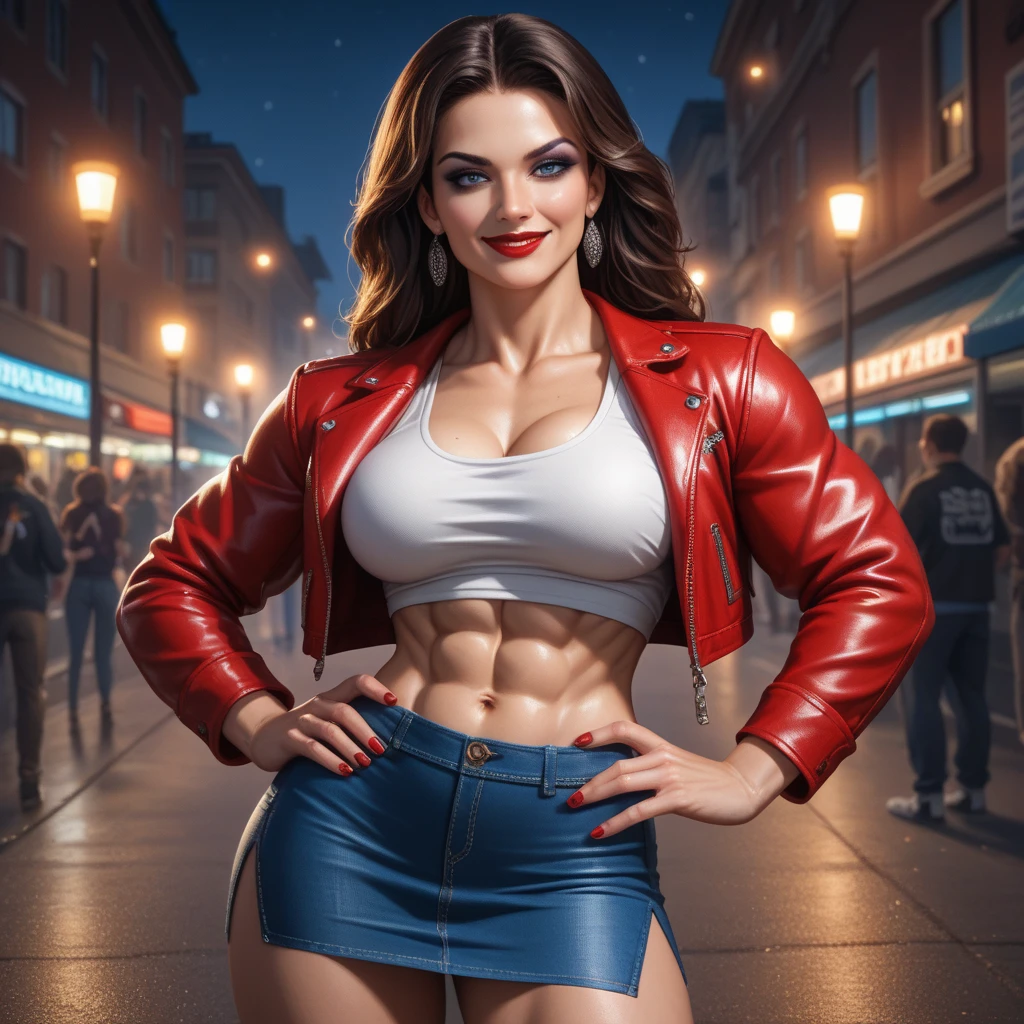 A cute girl with large breasts, hoodie, tight black jeans, Black keels, freckles, black hair, pale skin, android, detailed face, beautiful eyes, full body, long eyelashes, detailed lips, intricate android components, futuristic cyberpunk setting, neon lights, cinematic lighting, highly detailed, 8k, photorealistic, masterpiece, vibrant colors, dynamic composition, venus body, curvy body,