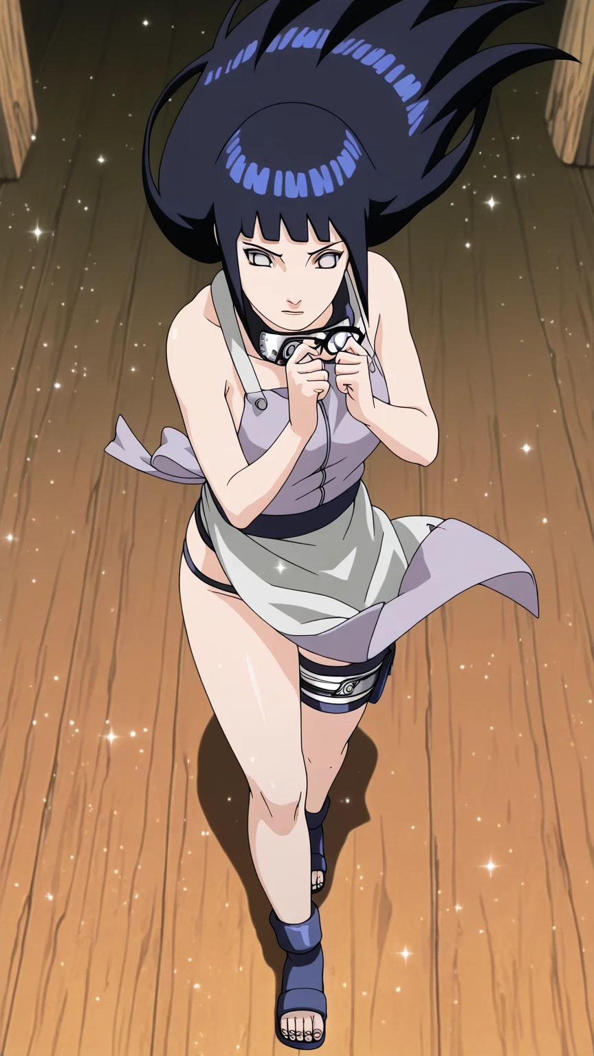 SFW, 1Girl, Adult, (fat Omani:1.2) woman, natural small breasts, long black spiky hairstyle, wearing very small thong, beryl jewelry, glowing iris, white eyes, pensive expression, empyreal otherworldly blizzard ambience with wooden bridge background, bizarre spiritual desert ambience with shipyard background, flat colors, cel shading, hard shadows, outlines, vector art