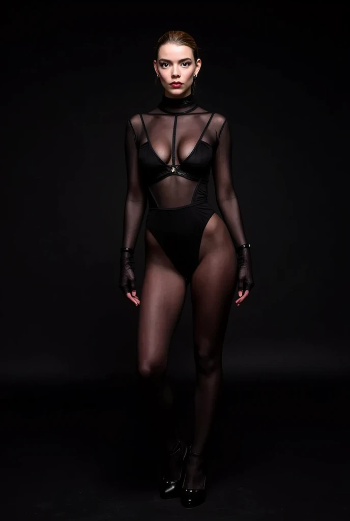 objective, attire, a muscular dark skin supermodel Moor with tiny chest + Tapered waist + HUGE ass thighs, UHD, wide buttocks hips, she's wearing (translucent) sweater dress with (low) ankle boots, DSLR, extremely sophisticated long neon illuminated fade mohawk:2, Vaporwave, most widely trapezoidal hips, high details, zero waist:2, photography, deep orange room, highest resolution, Womancore, ultra hyper photo realistic skin, no nudity