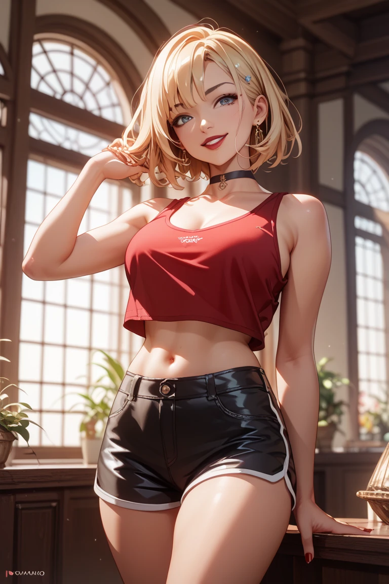 (dynamic angle:1.3, front view:1.1, breast focus:1.3, from below:1.2), (dynamic posing:1.5, sexy posing:1.2, leaning forward), (seductive smiling:1.3), ((looking at viewer, holding a cake)),highest quality、(real、photorealistic:1.4),(ultra high resolution, 8K RAW photo, clear focus), best qualtiy, natural lighting, field depth, (Bright pupils, detailed beautiful eyes, high detailed face), Red lip, (tight focus:1.2, from below), sexy posing, a girl 22yo old, teacher, wearing a , bootyshorts, Thicc, thin breast, long hair, blue eyes,off-shoulder dress, sweater dress, off-shoulder sweater, red sweater,garter stocking, cleavage:1.1, midriff, black shorts, black thighhighs, thigh strap, pretty girl, (highly detailed beautiful face and eyes,firm breasts),real skin,((black,hair,long pony tail hair)),thin pubic hair,cute,lovely, detailed eyes, This masterpiece is only visually stunning but also tells,(double breasted:1.2,under bust:1.2),(with sparkling eyes and a contagious smile),open mouth, Looking at Viewer, posed cleavage:1.2,pose muy sexy"