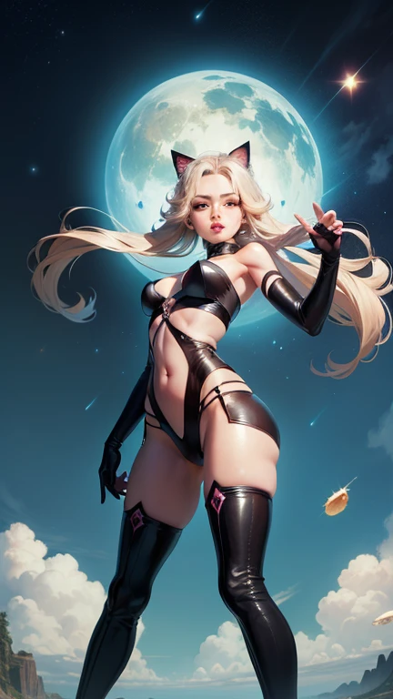 A masterpiece of anime-inspired art! In a striking fusion of Japanese- Gothic punk fashion, a solo latex nurse stands tall, gazing directly at the viewer with detailed eyes that seem to pierce through the darkness. Her gloved hands, crafted from leather and latex, grasp her tight corset, accentuating her narrow waist. Long, flowing black gloves extend up her arms, ending in soft, supple skin. A flower adorns her long, curly hair, which is tied back with a braided crown. The overall effect is one of pastel goth elegance, punctuated by the punk-inspired accents and skulls that adorn her outfit. In the background, the darkness seems to swirl around her, yet she remains defiant, her expression a perfect blend of disgust ((skindentation)) and confidence. Every detail, from her high-heeled boots to her stunning face, is a testament to the artist's skill and attention to detail. This is indeed a masterpiece of 2.5D art, worthy of a score_9. BY ALT GOTH.