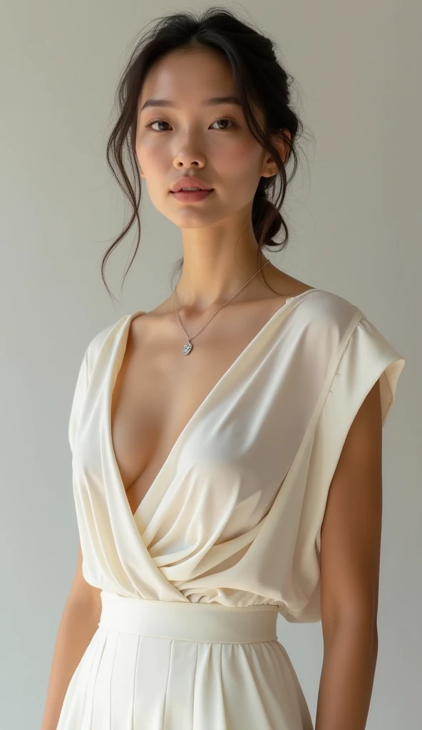 masterpiece,best quality,(Japanese girl),((Beautiful girl)),cleavage,(off shoulder:1.2),(perfect body beauty:1.2),(shy smile),From above