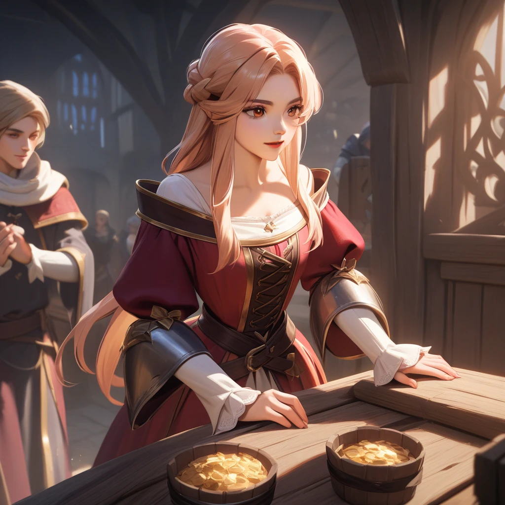 Medieval aristocrats at dinner
