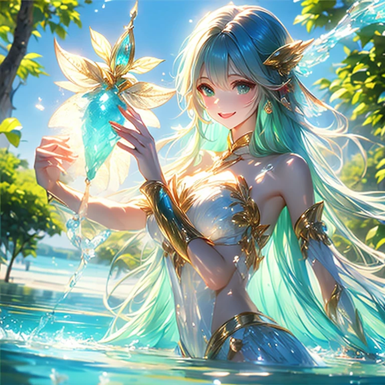 Welcome to the unknown、Angels will guide you､kindly smile、Beautiful girl with a sense of transparency、beautiful fairies､Large transparent blade､are flying、mermaids、Mare