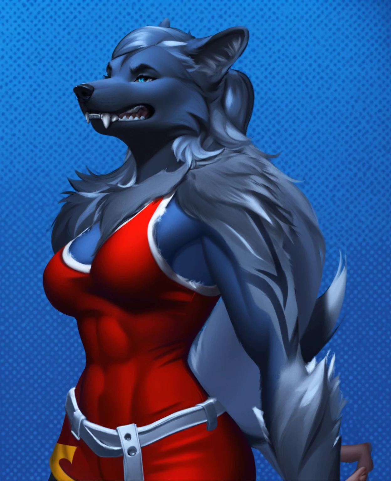 Wolf stripper bikini short shorts Christmas wearing boots