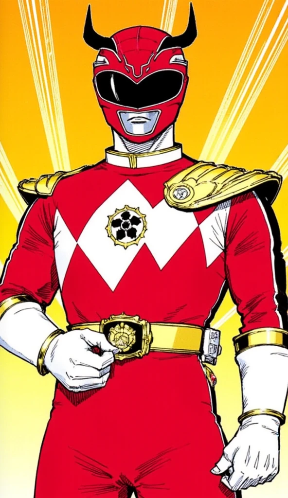 arafed man in red and white outfit holding a red helmet, power ranger, the secret seventh power ranger, inspired by Ivan Ranger, red uniform, power rangers, wearing a red captain's uniform, white and red body armor, he‘s wearing a red neckerchief, wearing red and yellow hero suit, red armor, white and red armor close up of a person in a red and white costume, power ranger, power rangers film, the secret seventh power ranger, power rangers, tokusatsu, inspired by Ryan Barger, red armor, silver armor and red clothing, zordon from power rangers, textless, inspired by Ryūsei Kishida, high-tech red armora close up of a man in a red costume standing in front of a city, power ranger, power rangers film, the secret seventh power ranger, tokusatsu, red armor, the red ninja, silver armor and red clothing, superhero from the boys tv show, power rangers, red demon armor, blood red armor, zordon from power rangers, textless, dragon face power ranger helmet with scale texture of a t-rex, red in color, with gold accents, black accents, red jewel intricate detail, highly detailed, volumetric lighting, 4k rendering, stock photo, ultra-realistic, realistic textures, dramatic lighting, depth of field, film, (very wide angle: 1.3), dark light, wide angle INa close up of a person holding a gun near a giant alien, red power ranger, power ranger, the secret seventh power ranger, tokusatsu, power rangers film, ranger, green armor, inspired by Ryan Barger, power rangers, wearing green battle armor, metallic green armor, by Ryan Barger, wearing green armor and helmet, kamen rider