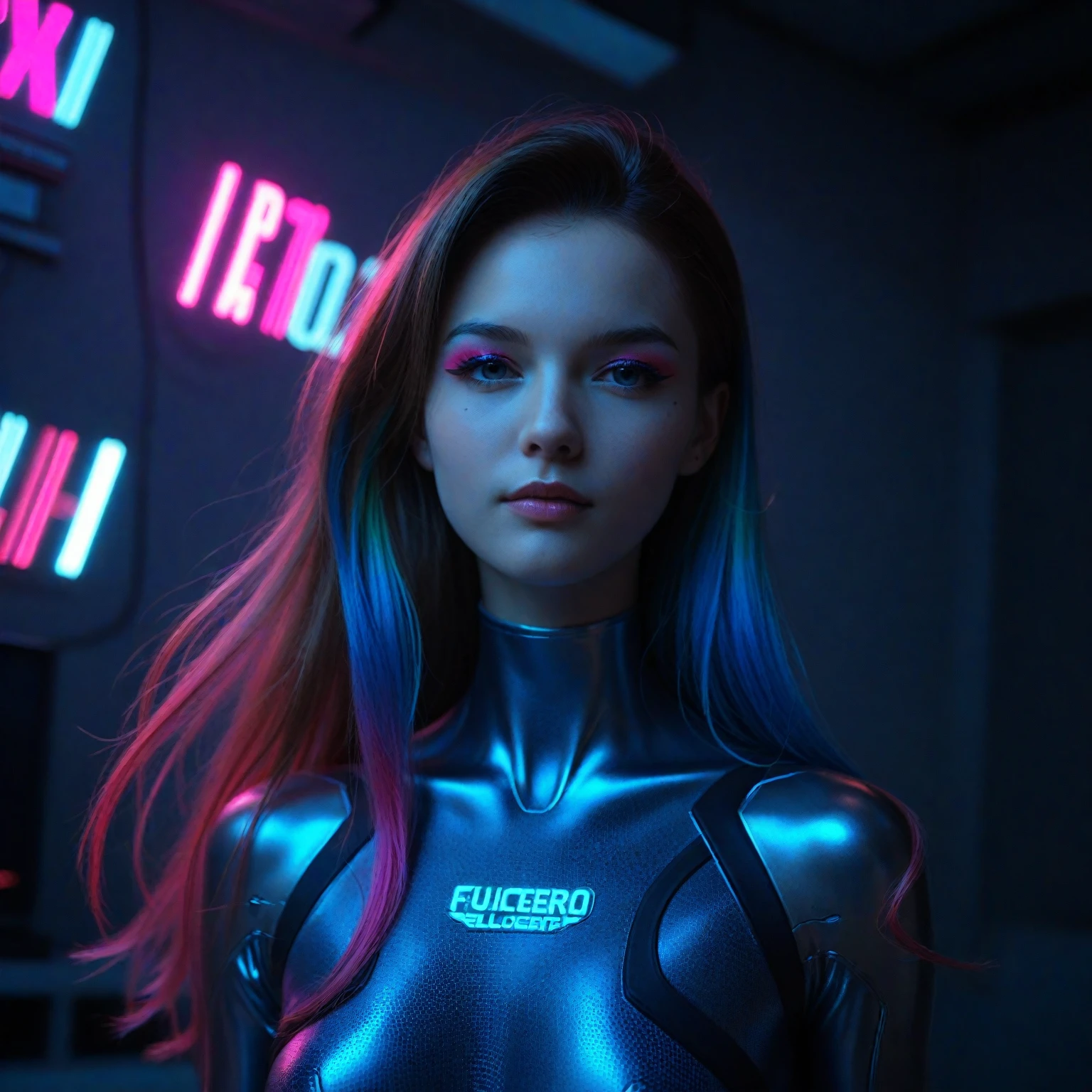 cyber girl with logo "g&b"