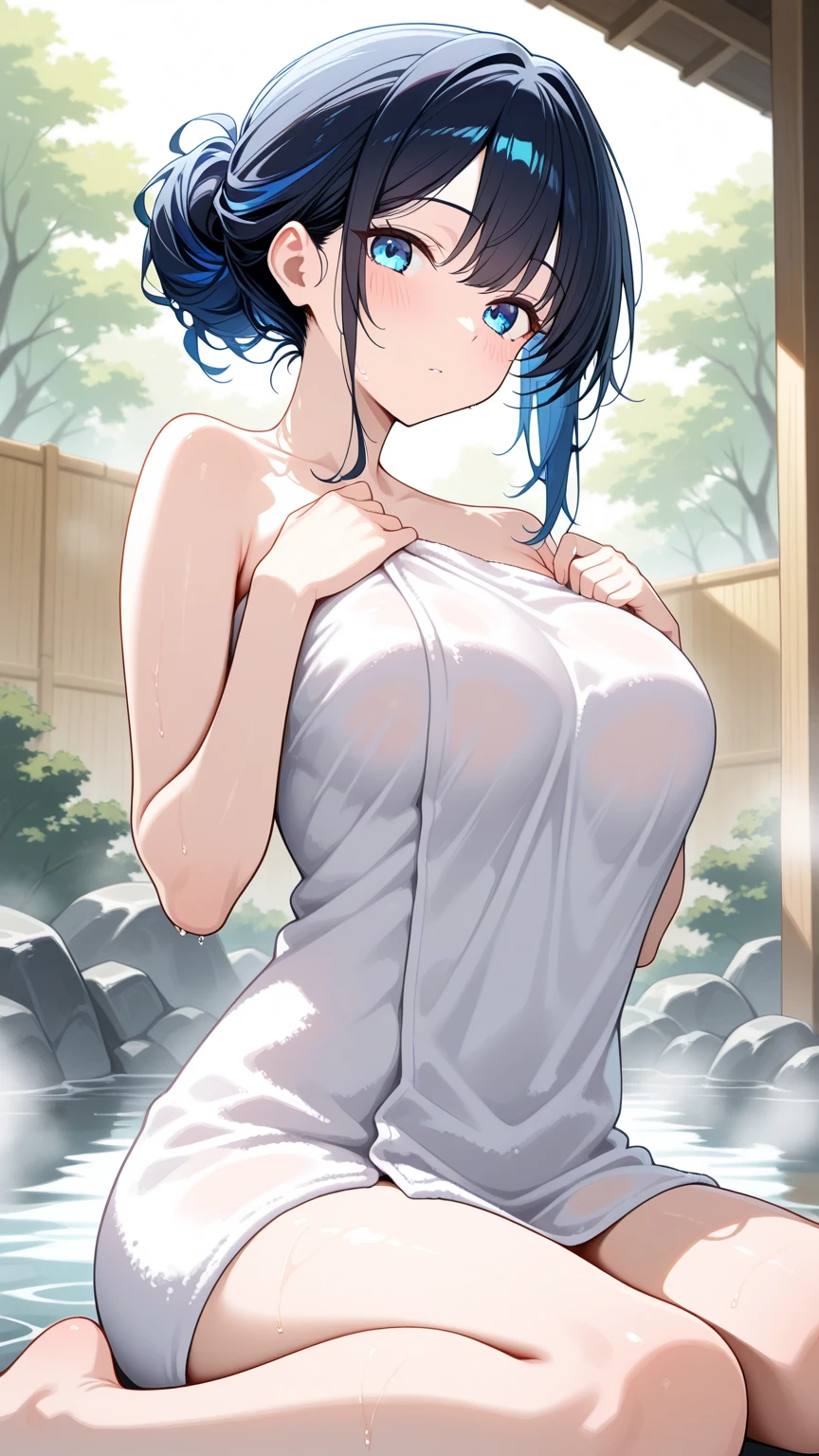 、sbg,breast grab,breast lift,nipple、NFSW、手でHide、bath、hand bra、Looks like she's about to cum、sbg,breast grab,breast lift,nipple、NFSW、Embarrassed expression、Glamorous expression、Sweaty、sbg,breast grab,breast lift,nipple、、Light navy blue hair、ponytail、Pale brown eyes、Upper body nude、手でHide、bath、hand bra、Hide、Blushing、Embarrassed expression、Japanese 、Not wearing a bra、、Light navy blue hair、ponytail、Pale brown eyes、Blushing、lipstick、Perfect hands、Detailed hands、Striptease、、hand bra