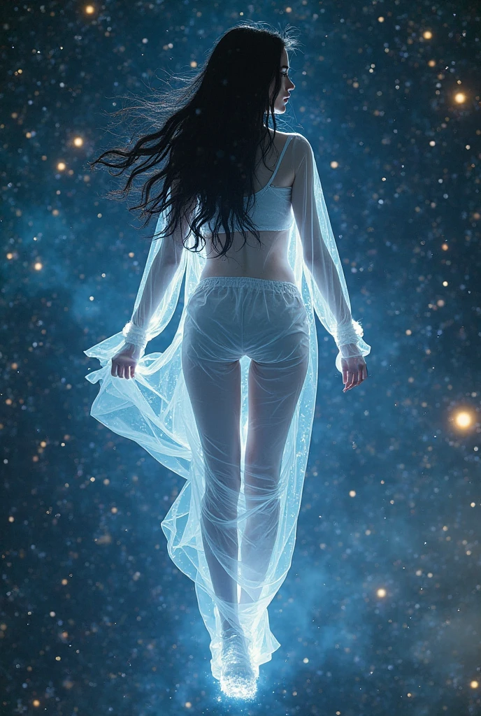 incredibly breathtaking picture characterized by exceptional surrealism and artistic appeal, (full body, low-key, sharp focus on subject, intricate environment scenery:1.1), sophisticated ([spanish:african:0.52]:1.3) 21yo woman with (perfect feminine anatomy:1.1) and (natural skin pigment:1.1), holographic projection of a translucent semi-transparent bedroom, hologram, depth, optical illusion, hologram background, ethereal fantasy concept art, lovecraftian horror, outdoor erotic art photo of (21yo (vampire:0.8) woman:1.025) with (playful expression:1.175) and natural body (looking to side:0.85) (wearing white see-through negligee:0.35), [ (anatomically correct feminine eyes:1.3) : (big eyes with ideally round cornea:1.5)  :12], (huge spacecraft in background:1.09), consistent background, (turbulent fog, natural (low key light:0.6) at (early morning:0.825):0.925), eldritch, cosmic horror, mysterious, surreal, magnificent, celestial, ethereal, painterly, epic, majestic, magical, fantasy art, cover art, dreamy, immersive captivating scene, awarded breathtaking masterpiece, (perfect feminine anatomy, perfect proportions, Perfect Hands:1.175), Sweeping cinematic lens flares, (ultra crisp details:1.15), (f_stop 2.8), (Carl Zeiss lens), flawlessly photographed, analog photo, high quality, (artstation, 8k:0.6), (red-gold-black:0.7)