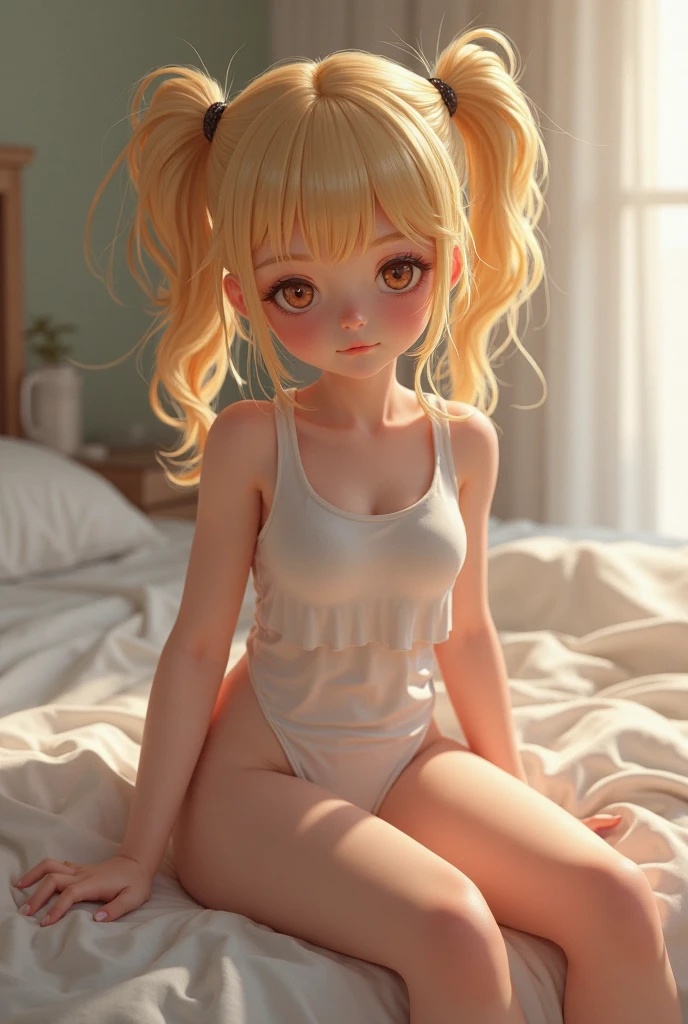 ultra realista, 8 year old blonde child hair twintails ,shy and angry face , enbarrassing , bunnygirl pink meias longas rosa, bunnysuit , sentada , inocente , bronca , cadeira gamer sentada pernas abertas