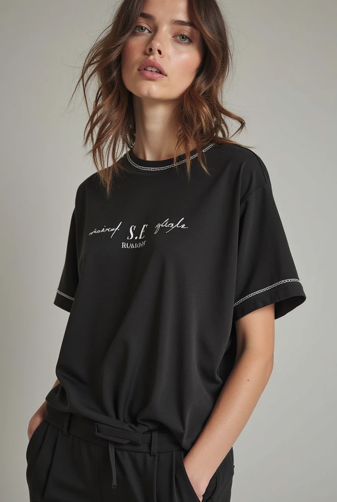 Text on plain white t shirt