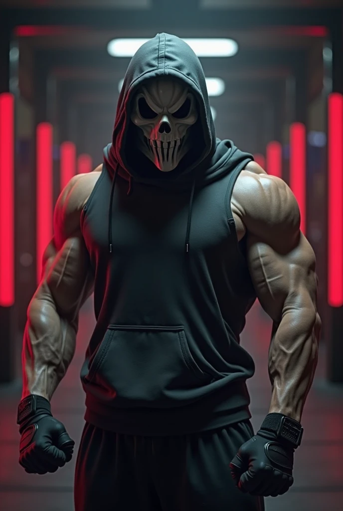 Here's a description for an exercised muscular grim reaper in ultra detailed briefs:
One figure of an exercised grim reaper stands proudly in front of a mirror, his ultramodern gym equipment reflecting off the polished surface behind him. His muscular form is on full display, every vein and muscle fiber accentuated by the bright gym lights. He wears only a pair of ultra detailed briefs that hug his toned figure tightly, revealing his sculpted abs, thick thighs, and bulging biceps. The briefs are a deep, rich black, contrasting sharply against his pale, deathly skin. His face is contorted into a fierce grimace as he