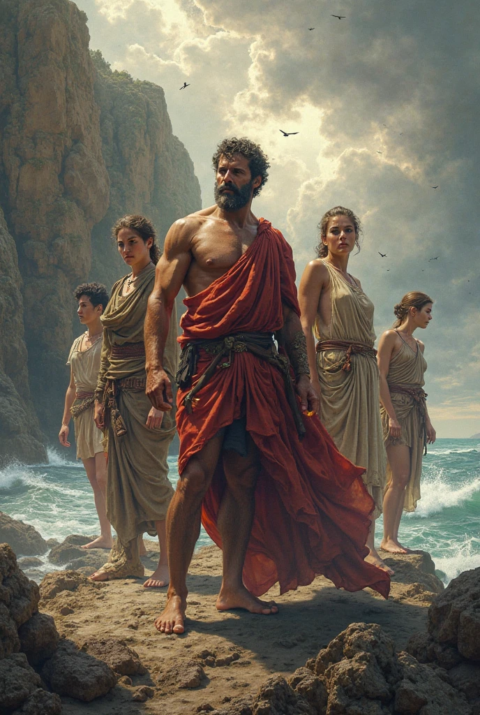 A male Stoic philosopher, around 2, with a well-proportioned and attractive physique, slightly tanned skin, and a short, well-trimmed beard, stands in an environment that combines elements of adversity and harmony. He is wearing classic tunics in soft earthy tones—gray and olive green—with subtle gold or copper details, draping gently over his body, with one shoulder subtly exposed.
In the image, the philosopher embraces a symbolic figure representing "Resilience"—a figure standing firmly despite the surrounding storms and adversities. Around them, other figures symbolize "Genuine Connections," connected to the philosopher by fine threads of light, representing the depth and authenticity of relationships formed.
The environment is divided: one part shows a storm, symbolizing the pain and confusion the philosopher has faced, while the other part is tranquil, symbolizing the peace and resilience he has achieved. The scene is painted in an impressionist style, with dramatic brushstrokes capturing the contrasts and beauty of personal growth.
This image embodies the Stoic philosophy's power to help handle pain and confusion, build resilience, and form genuine, meaningful connections.
```⬤