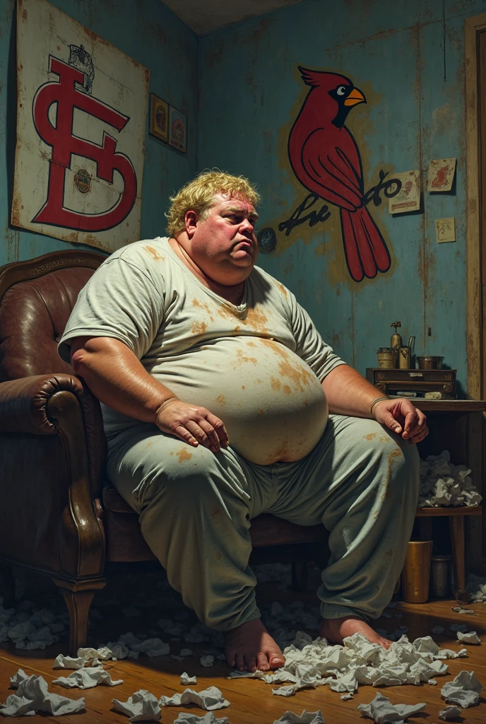 (((2heads))), solo, ((((david harbour)))), middle aged, male, short graying hair, (((obese, overweight, fat, chubby, heavy, dadbod))), ((shirtless, briefs)), navel, body hair, dreamy atmosphere, dark cyan and red, i can't believe how beautiful this is, serene atmosphere, epic realistic, soft cinematic light, hdr, intricate, highly detailed, (depth of field:1.4), faded, (neutral colors:1.2), (hdr:1.4), (muted colors:1.2), hyperdetailed, (artstation:1.4), cinematic, dramatic light, (intricate details:1.1), dim room scenery, (rutkowski:0.66), (intricate details) (skin texture:1.2), detailed expressions, natural pose, sitting on recliner