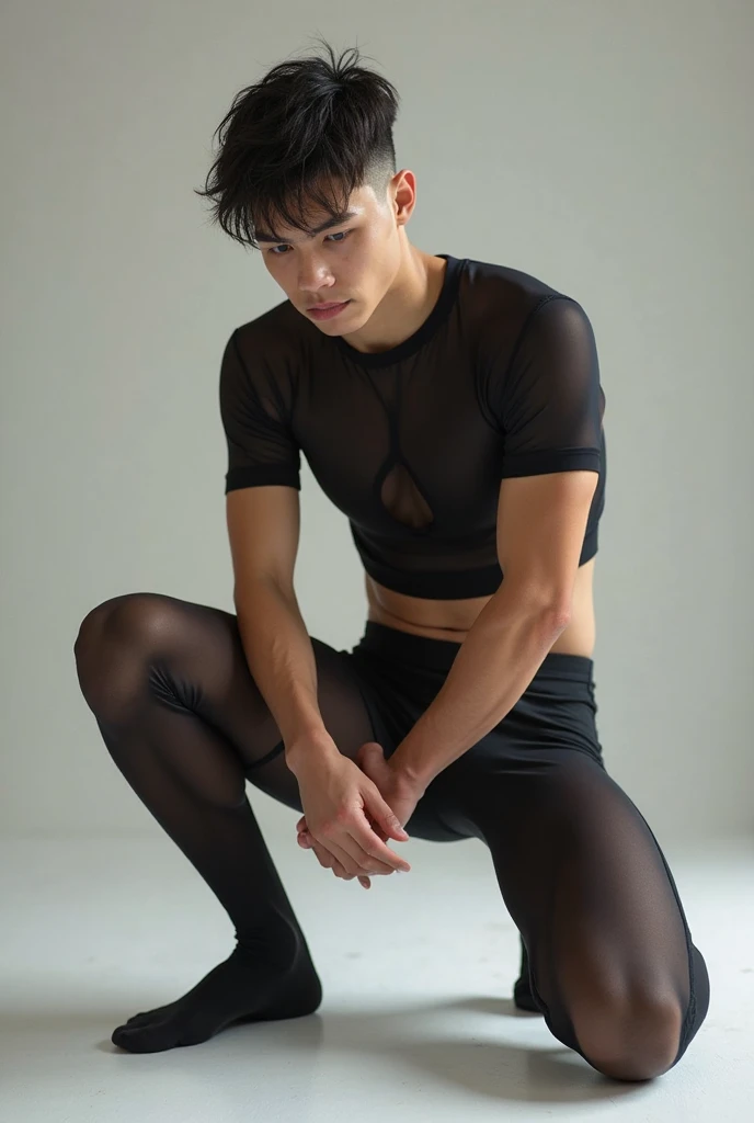 20-year-old handsome boy、((sexy tight mesh bodysuit)）、20 years old Japan man、1 person、Ultra-luxury 、Young handsome man standing、（Highly detailed photos in 8K）、（Very detailed handsome man）、Photo Real）、（top-quality）、ultra-detailliert、​masterpiece、An ultra-high picture quality、tall、buzz cut haircut、Bright photo、Handsome like a model、Handsome like an idol、epic reality , epic photorealistic, ultra realism , photorealistic  , sexy  , NSFW. ,eroticism , bare thighs , wide hips , wide pelvis ,only boy , only male the crotches is plump , extreme short hair, hips plump , phat hips , phat chrotche