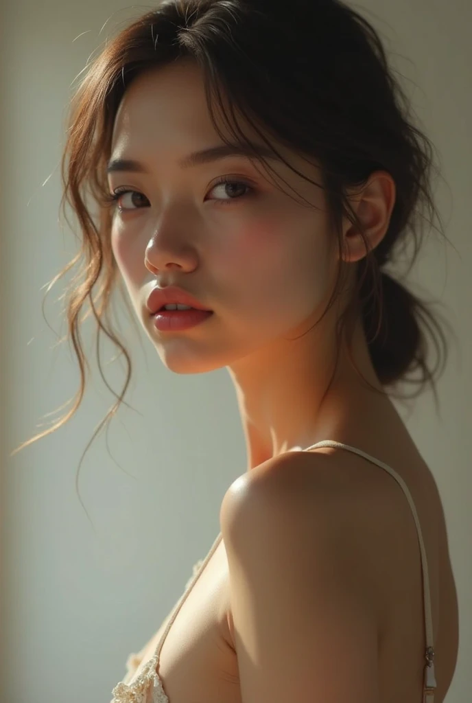 ((Tabletop,highest quality)), (Like the picture:1.4),(((Tabletop,8k)),White wall,(White Room),((Full body photo))),Photographed in natural light,Highly detailed face and skin texture,Highly detailed lips,The correct state of the human body,Ultra-high resolution,(Realistic:1.4),highest quality, 1. Beautiful woman, 20-year-old, S, 60mm lens,(Pixie Cut),Japanese women,(Black Hair),Various poses,Looking into the camera,Natural lip color,Professional Lighting,Mole,Small breasts,