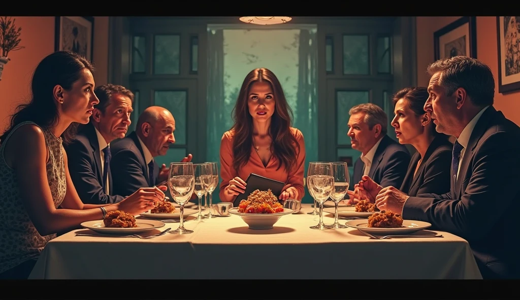 Angela Vicario betrays Santiago Nazar in front of his entire family