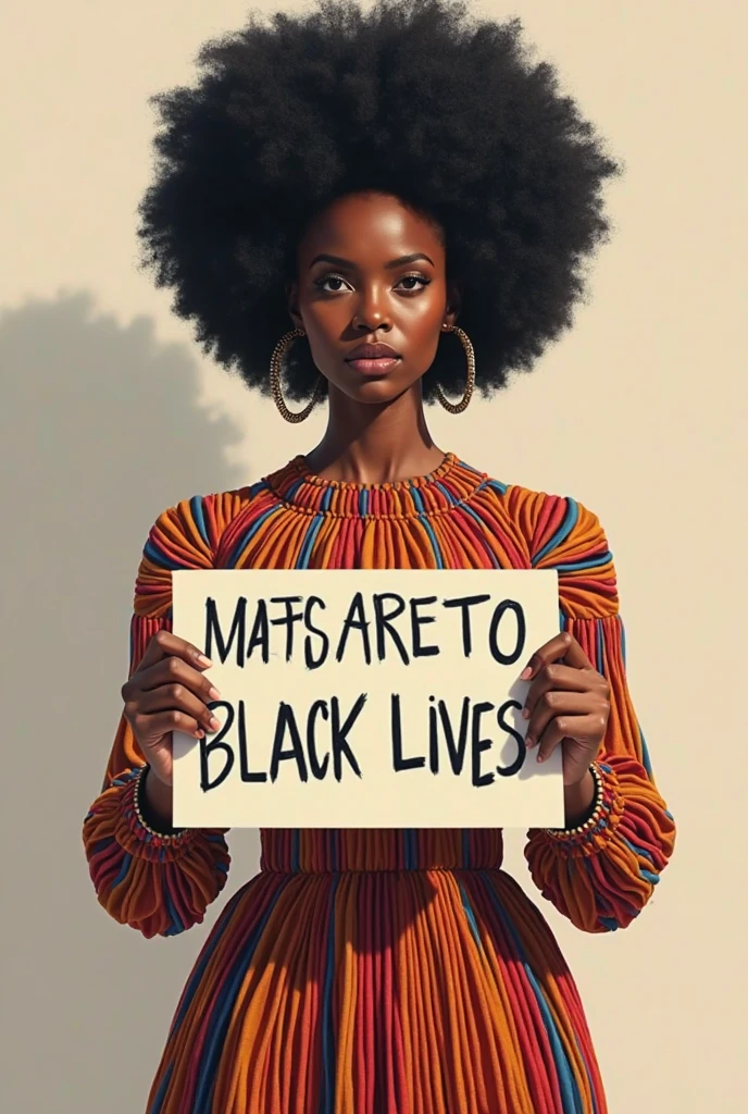 fashion photo of a woman with a big afro wearing a necklace and earrings covered of tape, caution tape, keep out <lora:Tape_people:0.75>
