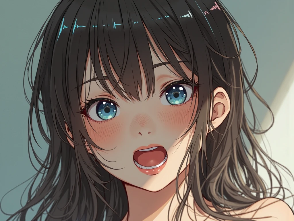 8 year old Japanese girl naked,objective,Close-up heart-eyes excited ahegao face&#39;Eyes wearing silver-white mirrored lens sunglasses、I looked at the world reflected in the lenses of my sunglasses..(Side Pony,Colorful Hair), 