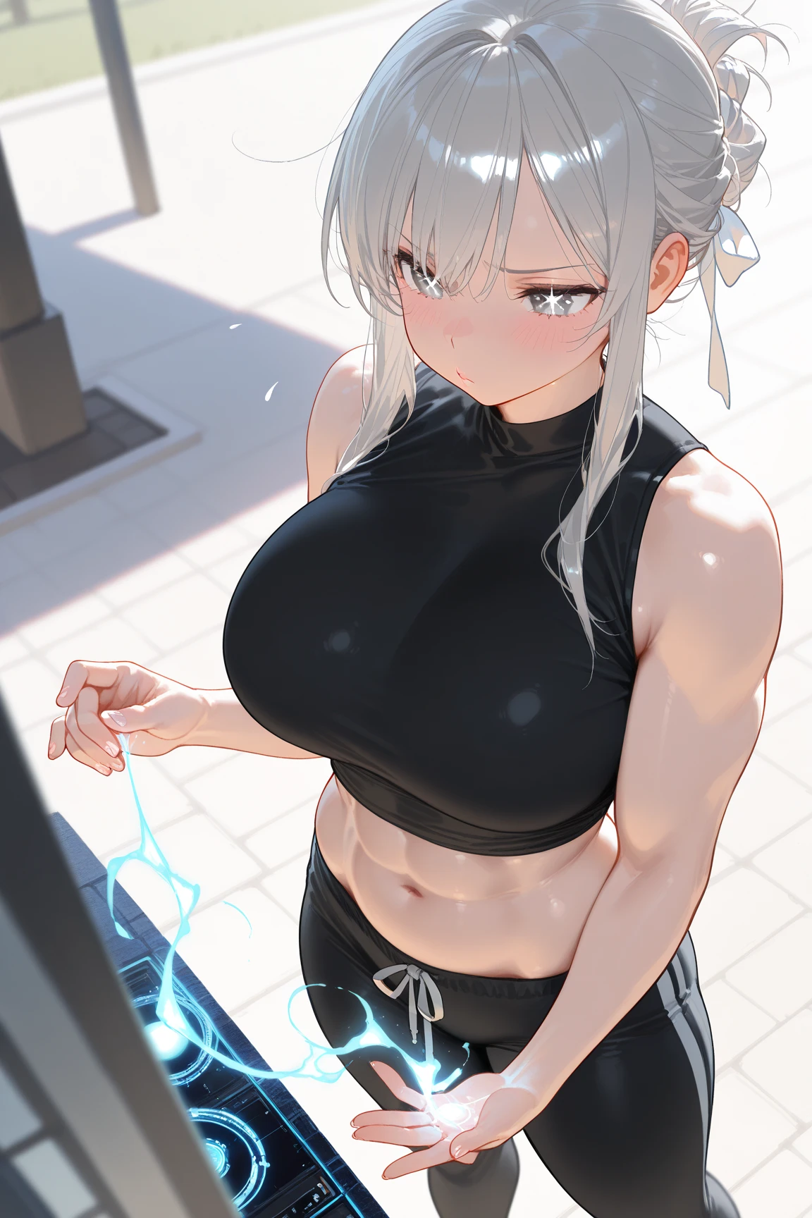 mastute piece,Best Quality,insanely detailed,8k cg,nsfw,
(shoot upper body:1.3),
(1girls:1.3),standing,looking at viewr,body in front,(arms behind back:1.4),(martial-arts wear:1.3,white dogi:1.3),Martial arts uniform:1.3、BREAK,
blush,shy,(ecstasy face),(trembling:1.2),BREAK,(light gray hair:1.3),
BREAK,
perfect breasts,perfect teats,(open mouth:0.9),(large breasts:1.2),
(dojo),dojo、