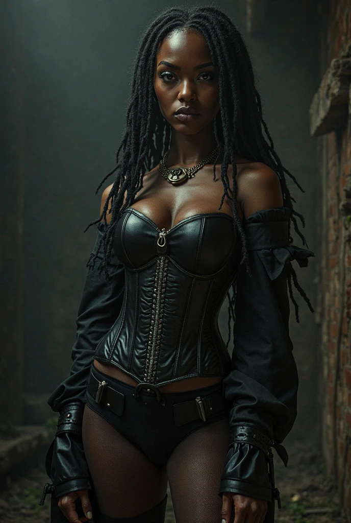 dark woman, Cold look, Gothic, dingy, industrial