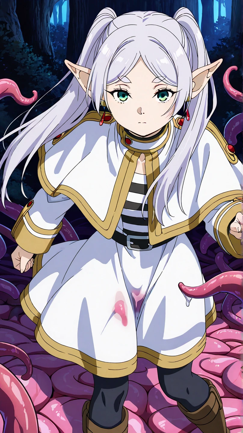 Silver Oujo, 1 girl, alone, yellow_hat, wand, long hair, twin tails, smile, red eyes, open your mouth, cape, full body, holding, boots, gray hair, yellow hat, holding wand, pink hair, pantyhose, long sleeve, :d, Are standing, outstretched arm, Castle in the room, 1 girl, difficult, Chibi, masterpiece, expensive quality, very_expensive_solve, big_file size, full color, 1990s \(style\), anime, anime_screen cap, animeーション化された gif, mp4 ,video, animeーション化された,(looking at the viewer, alone, smile, Texpensiveexpensives, white boots, whole body,,(NSFW),(((nude))),(take off), (beautiful big breasts: 1.2), (I can see your nipples: 1.4), (pussy), (((very thick texpensives))),wide hips, Beautiful and thick texpensives, huge round ass, Beautiful huge natural breasts, Shiny and oily breasts, (orgasm: 1.5),(take off:1.5),beautiful hair, beautiful face, fine and beautiful eyes, beautiful clavicle, beautiful body, beautiful feet, beautiful fingers, (beautiful scenery), evening, (smile), (from below:1.5),(visibility is low:1.5), (((No panties, genitals visible)))