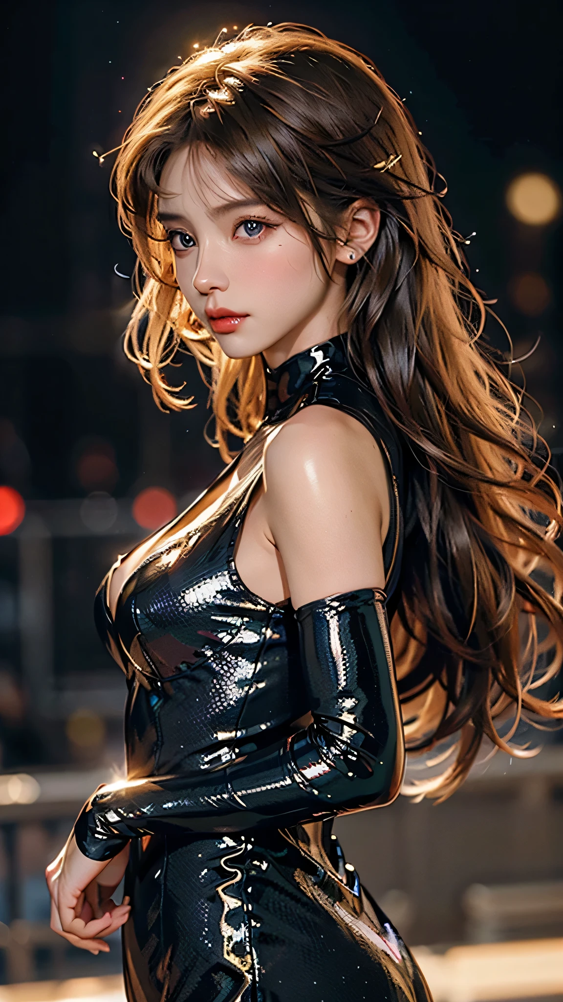 woman posing for a photo, (wearing deep_v-neck_dress:1.2), (very_long_hair:1.3),
good hand,4k, high-res, masterpiece, best quality, head:1.3,((Hasselblad photography)), finely detailed skin, sharp focus, (cinematic lighting), night, soft lighting, dynamic angle, [:(detailed face:1.2):0.2],(((5 stars hotel background))),