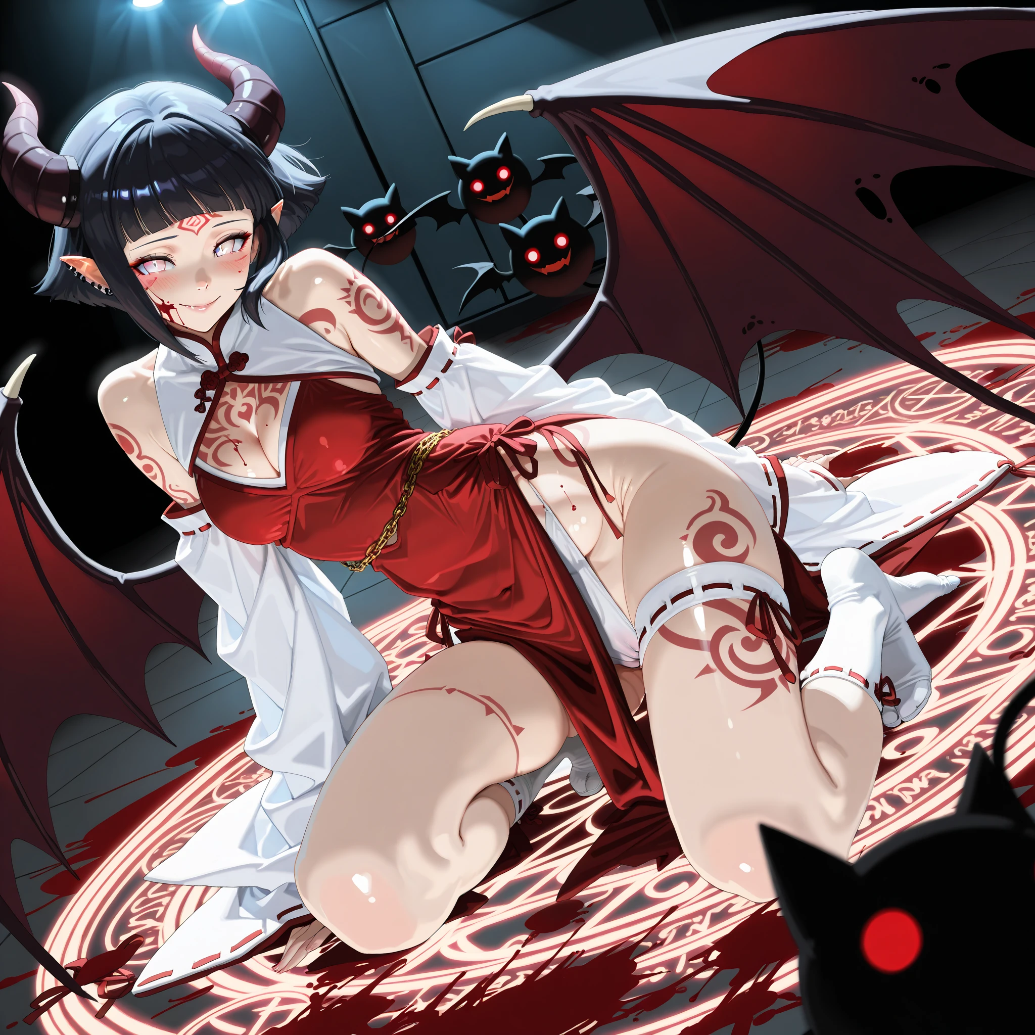 Zombie little girl,With vampire teeth,lie on the floor,exposed胯部,white transparent,凸起sexy的,There are on the street,Watch,Spread the joy of leg presses,Clothes are tattered,There are bite marks on the body,View from the side,pained expression,sexy的,Lordosis and kyphosis,Half-kneeling position,His whole body is covered with blood,crazy,Bite marks all over the body,Skin changes,Grow claws,The main character is biting another ,Grow fleshy wings,Grow a fleshy tail,youth,Junior High School Girl,open,Exaggerated expression,legs spread apart,exposed胯部,Wearing gymnastic clothing,exposed,yandere,Blood-colored clothes,lean down,forward and backward,sexy,charming,Scene,best quality,dark background,loli,Gothic,Have vampire blood,Grow vampire wings,Grow a vampire tail,Sharp teeth,exposed最里面的裤子,Someone pinched my tail.,exposed了舒爽的表情,Blushed,cute,Small,on hotel bed,The body is tied up with ropes,The body lies on the bed,Support your body with your hands,Kneel on the bed with your legs,forward and backward,The body is full of milky white liquid,Bleeding from under my ass,Use your hands to touch the middle part of your lower body,Wearing red clothes,There is no obstruction underneath