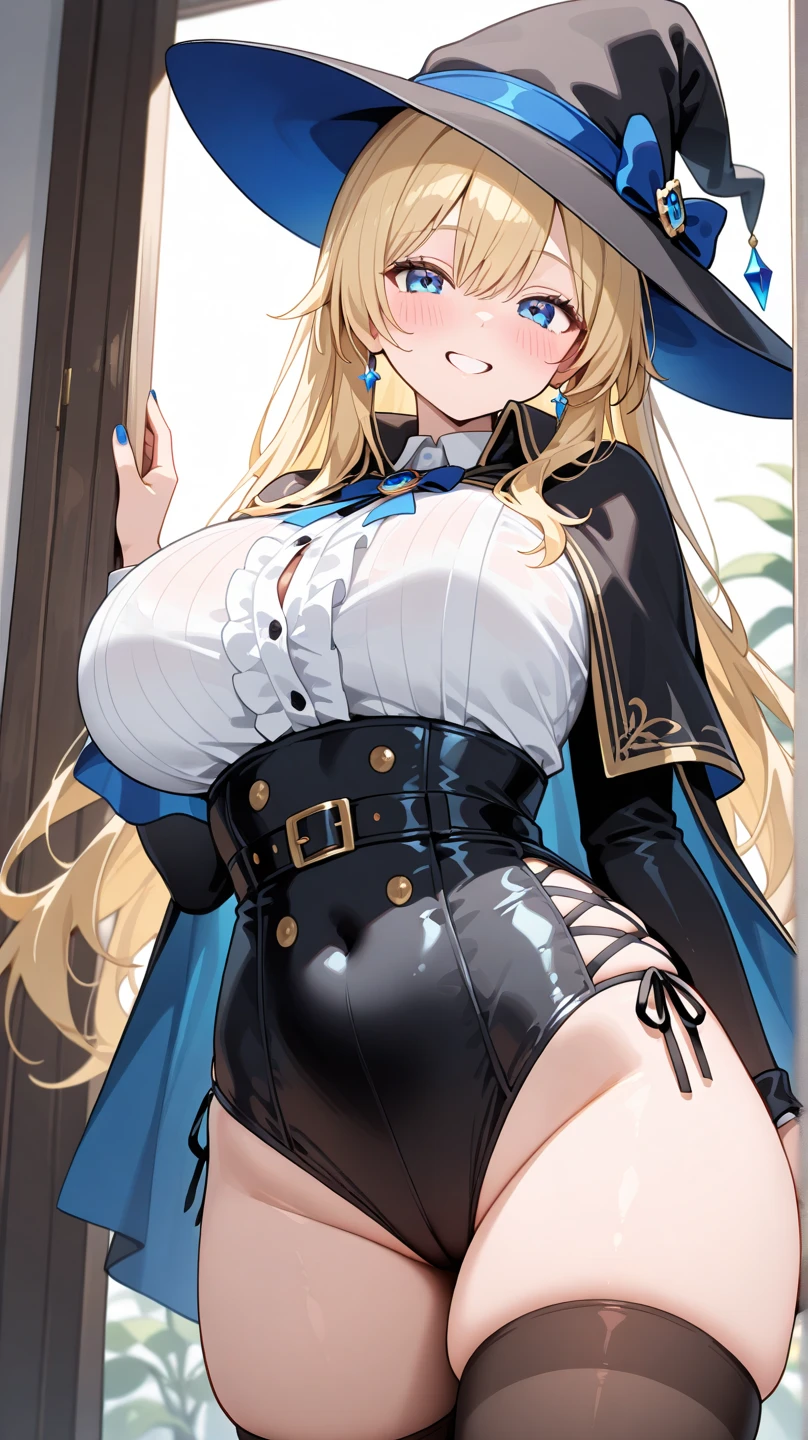 Chains,耳Nipple Ring,choker necklace,Forehead,middle parted hairstyle,femele,Train station,a beauty girl,Long light blonde hair,green pupills,Business suit,white business suit,in suit,White color blouse,((Black panty)),wind coat,Cowboy hat,Flower arrangement on a hat,The streets of London,(Long boots),obi strip,tiese,wind coat,ssmile,huge tit,(cleavage),(huge tit),((Lace lingerie big breasts)),(condom)