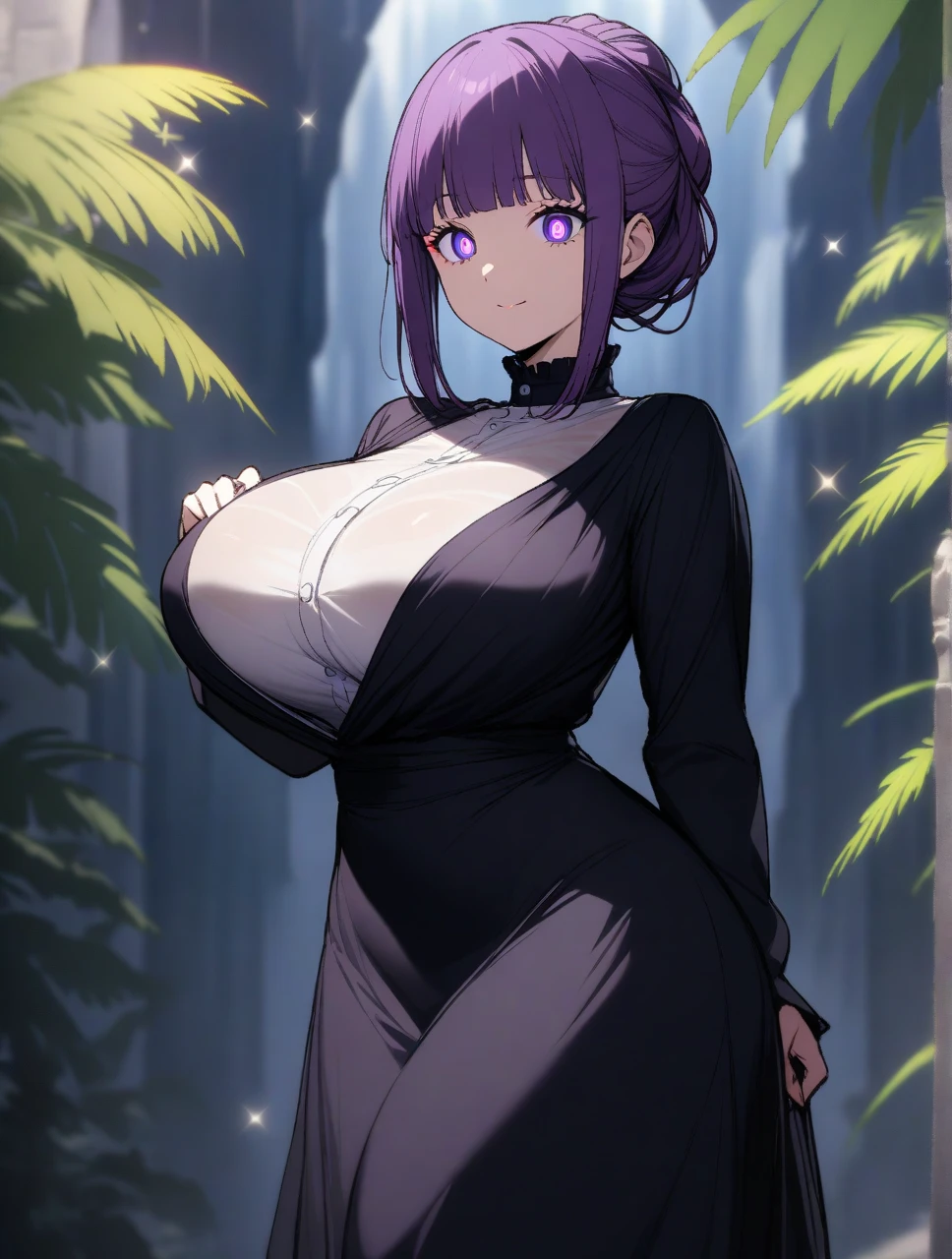 Beautiful young teenager, 1girl, purple hair, blue eyes, extremely short hair, freckles on face, happy, smiling, blushing, thin frame eyeglasses, thick lips, full lips, huge breasts, extreme cleavage, deep cleavage, very thin body, off-shoulder kimono, choker, perfect anatomy, festival background, detailed background, ultra-detailed, 4k, 8k, best quality, masterpiece